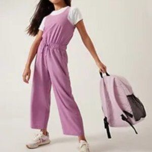 Athleta Girl Jump for Joy Tank Jumpsuit Pockets Geranium Purple Size XXL/16 New